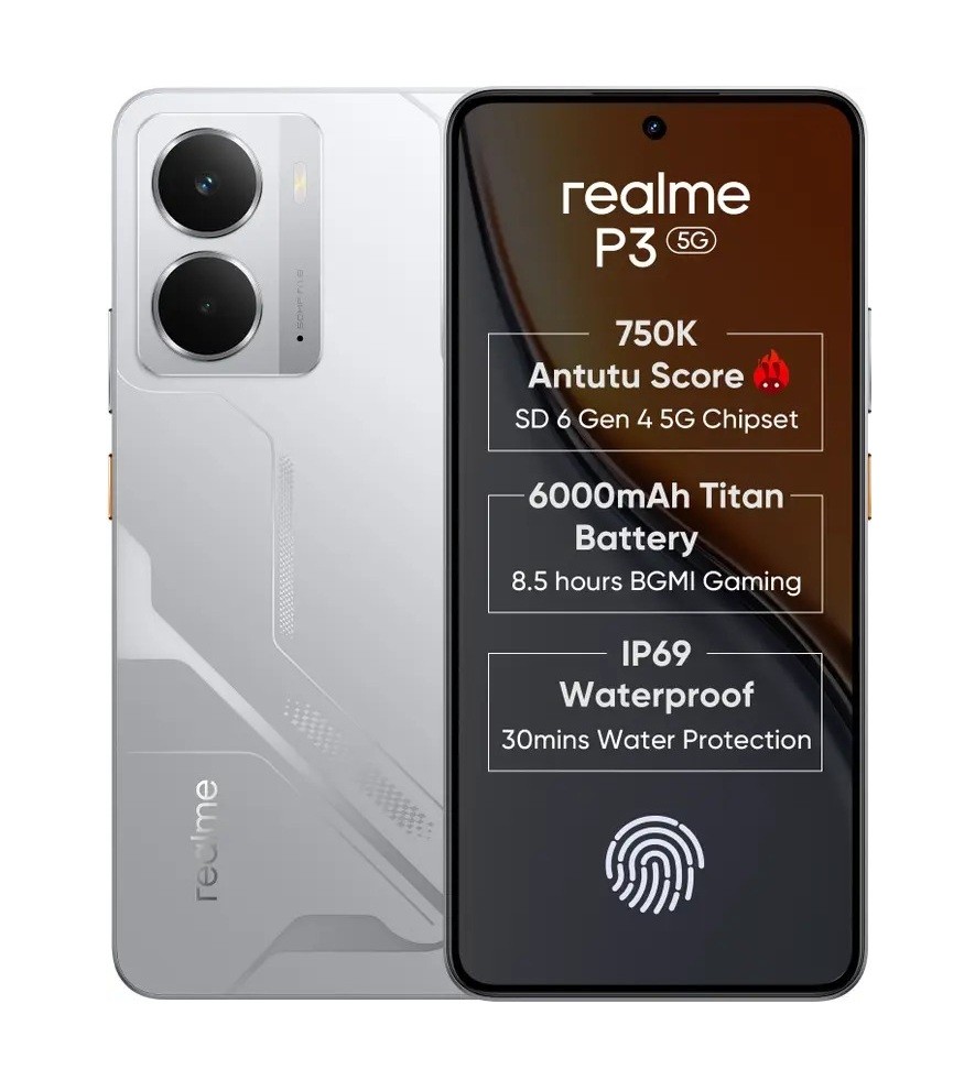Realme P3 5G (Space Silver, 8GB RAM, 128 GB Storage)